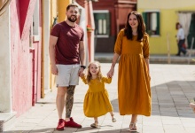 Алина, Саша и Лина на острове Бурано