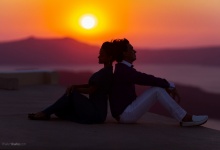 Love-story на закате. Санторини